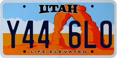 UT license plate Y446LO