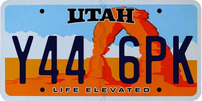 UT license plate Y446PK