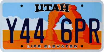 UT license plate Y446PR