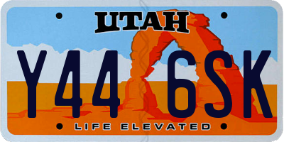 UT license plate Y446SK