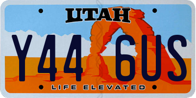 UT license plate Y446US