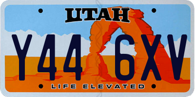 UT license plate Y446XV
