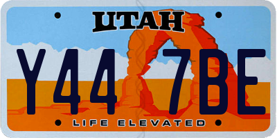UT license plate Y447BE