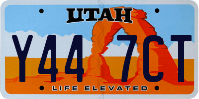 UT license plate Y447CT