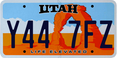 UT license plate Y447FZ