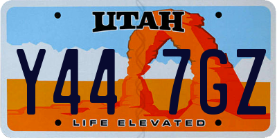 UT license plate Y447GZ