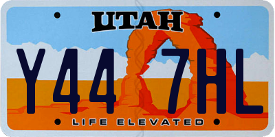 UT license plate Y447HL