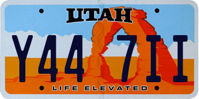 UT license plate Y447II