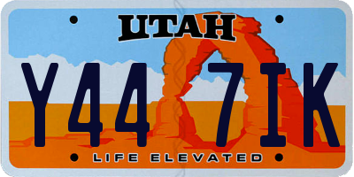 UT license plate Y447IK