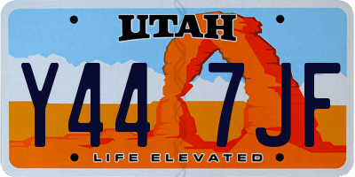 UT license plate Y447JF
