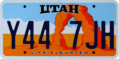 UT license plate Y447JH