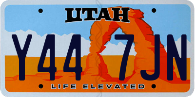UT license plate Y447JN