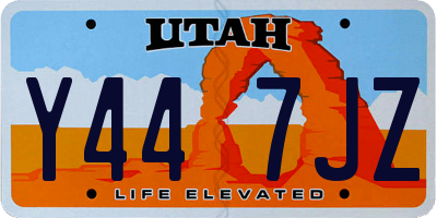 UT license plate Y447JZ