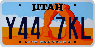 UT license plate Y447KL