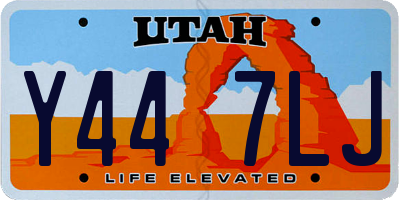 UT license plate Y447LJ