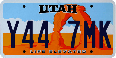 UT license plate Y447MK