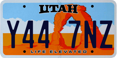UT license plate Y447NZ