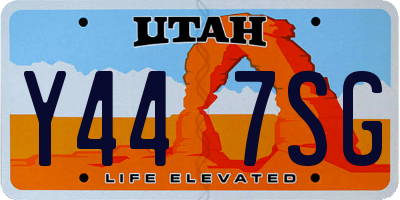 UT license plate Y447SG