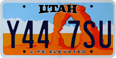 UT license plate Y447SU