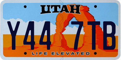 UT license plate Y447TB