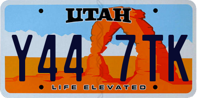 UT license plate Y447TK