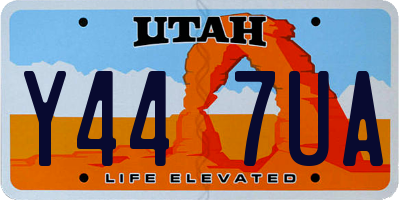 UT license plate Y447UA