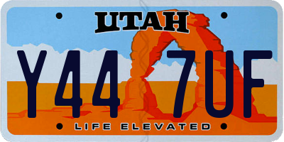 UT license plate Y447UF