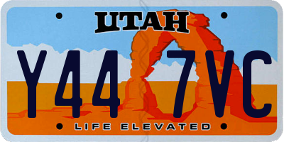 UT license plate Y447VC
