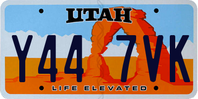 UT license plate Y447VK