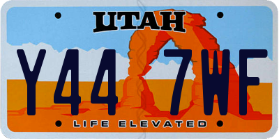 UT license plate Y447WF