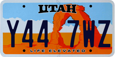 UT license plate Y447WZ