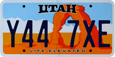 UT license plate Y447XE