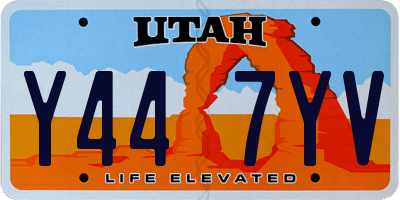 UT license plate Y447YV