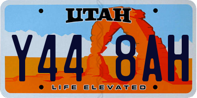 UT license plate Y448AH