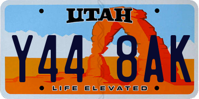 UT license plate Y448AK