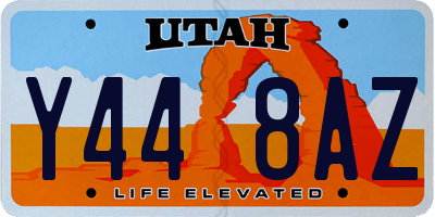 UT license plate Y448AZ