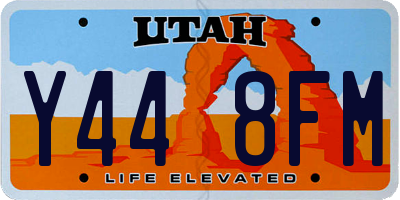 UT license plate Y448FM