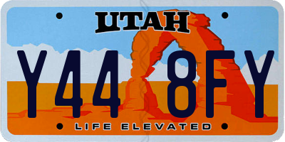 UT license plate Y448FY