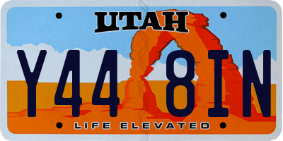 UT license plate Y448IN