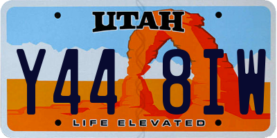 UT license plate Y448IW