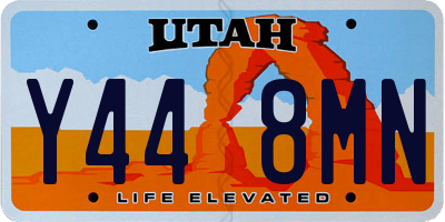 UT license plate Y448MN
