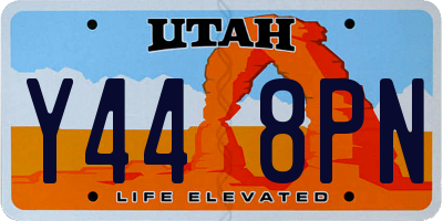 UT license plate Y448PN