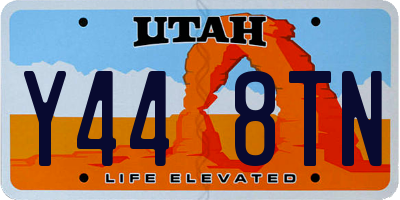 UT license plate Y448TN