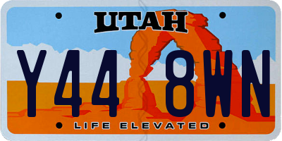 UT license plate Y448WN