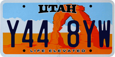 UT license plate Y448YW