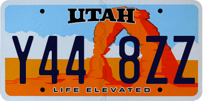 UT license plate Y448ZZ