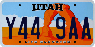 UT license plate Y449AA