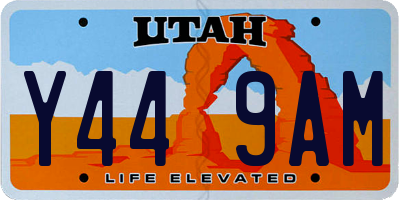 UT license plate Y449AM