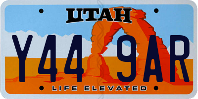 UT license plate Y449AR