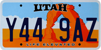 UT license plate Y449AZ